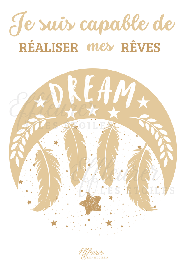 Affiche Mantra - Réaliser mes Rêves