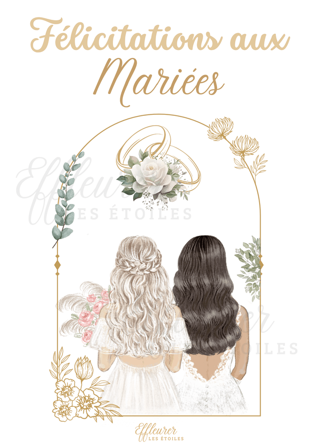 Affiche Mariage - Félicitations aux mariées