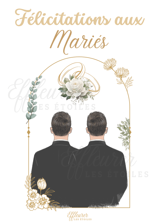 Affiche Mariage - Félicitations aux mariés