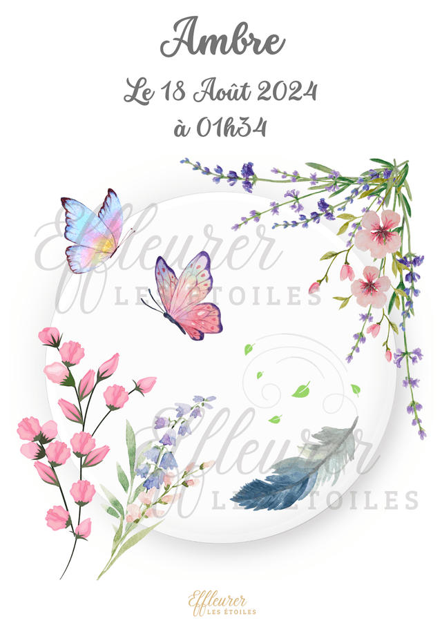 Affiche Bébé - Papillons