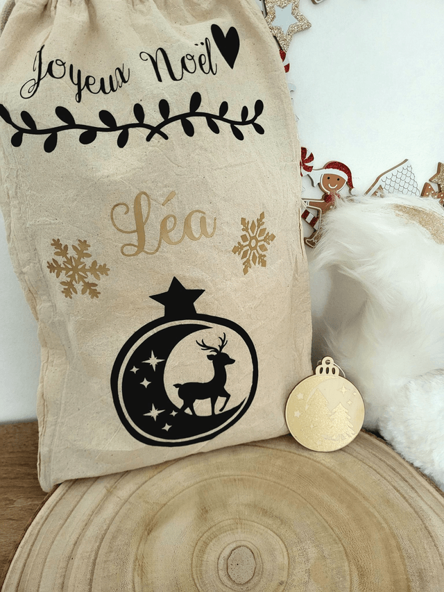 Noël - Hotte du Père Noël + boule à accrocher au sapin