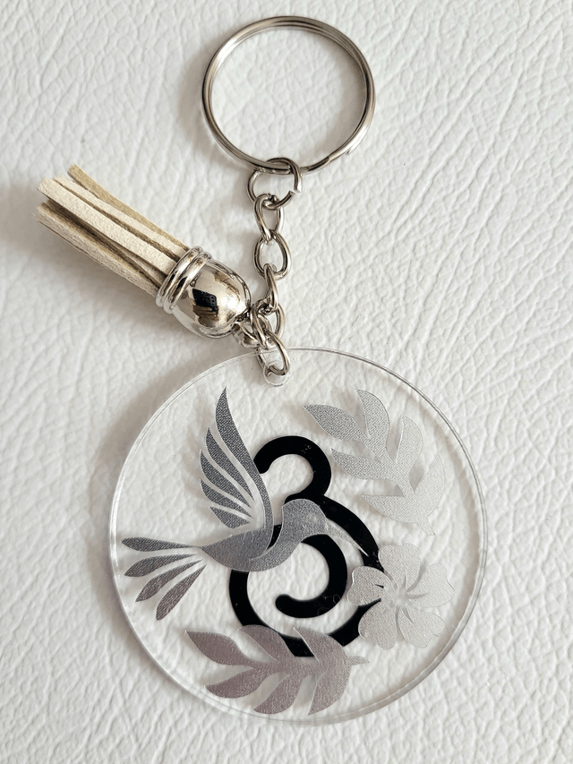 Porte-clé - Initiale & Colibri