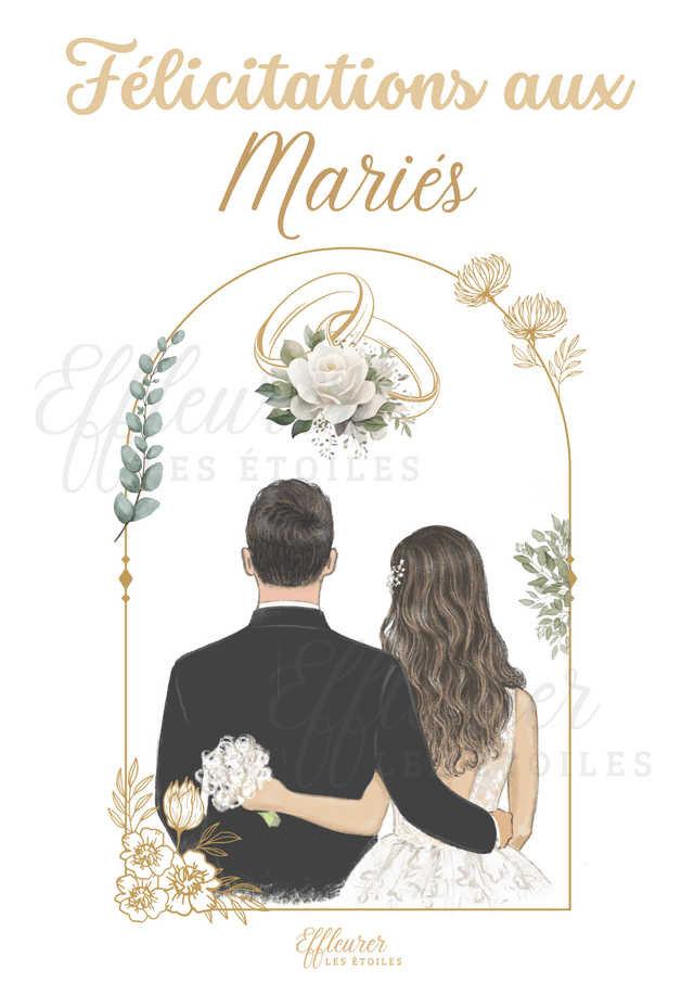 Affiche Mariage - Félicitations aux mariés