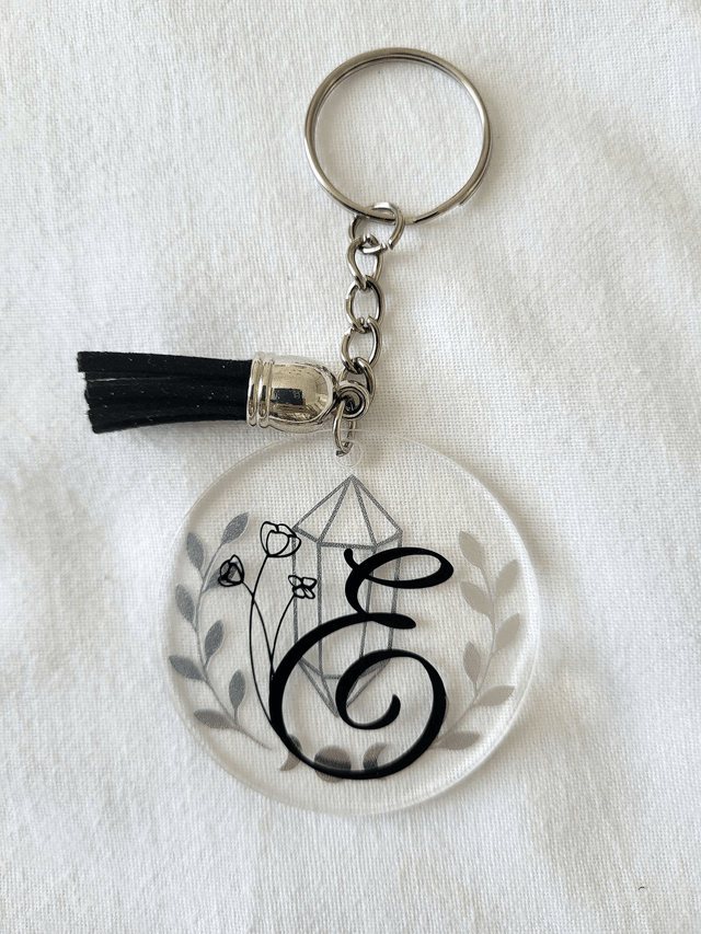 Porte-clé - Initiale & Cristal