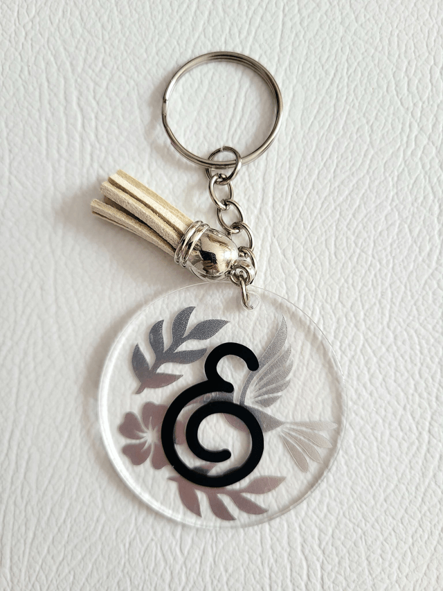 Porte-clé - Initiale & Colibri