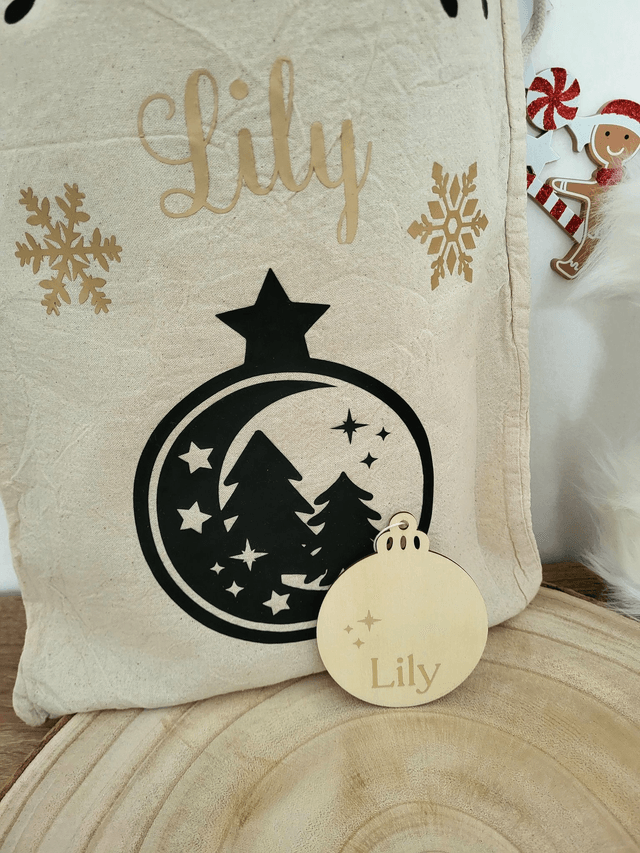 Noël - Hotte du Père Noël + boule à accrocher au sapin