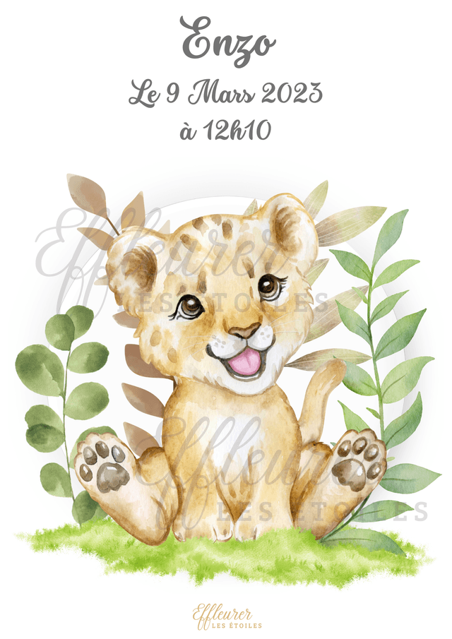 Affiche Bébé - Lionceau