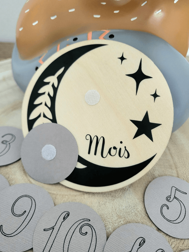 Carte étape bébé - 1 à 12 mois interchangeable