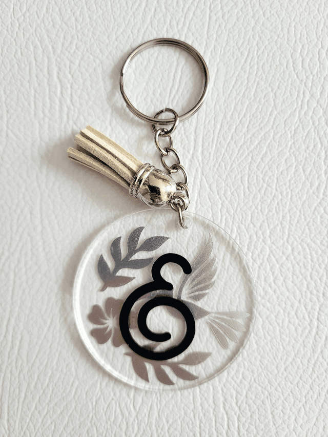 Porte-clé - Initiale &amp; Colibri